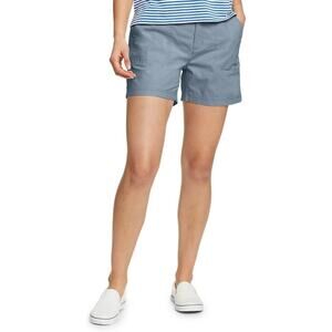 New Eddie Bauer Womens Size 16 Chambray Blue Adventurer Stretch Ripstop Shorts
